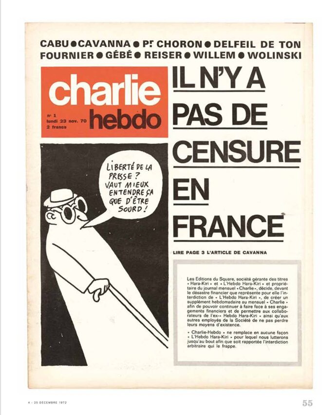 Numéro 1 du 23 novembre 1970 Numéro 1 du 23 novembre 1970